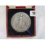 Large silver Coronation medal 1953 original box