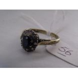 Sapphire & diamond 18ct cluster ring 5g