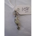 A diamond & white gold tear drop pendant 1.4