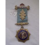 Silver and enamelled Masonic Jewel 48g inc