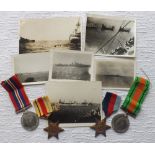 Group of WWII Medals to Samuel John Martin (AB) with Conduct Papers, photographs of Malta and