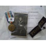 WWI Medal SS 107398 B E Pickering STO 1 Royal Navy with History