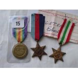 WWI Medal 114316 GNR R Stockton RA Plus others