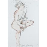 Brian Bourke HRHA (b.1936) NUDE pencil and conté with gouache on paper signed lower right 23 x 15¼