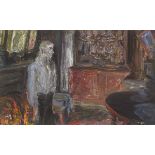 Jack Butler Yeats RHA (1871-1957) THE QUAY WORKER'S HOME, 1927 oil on slateboard signed twice