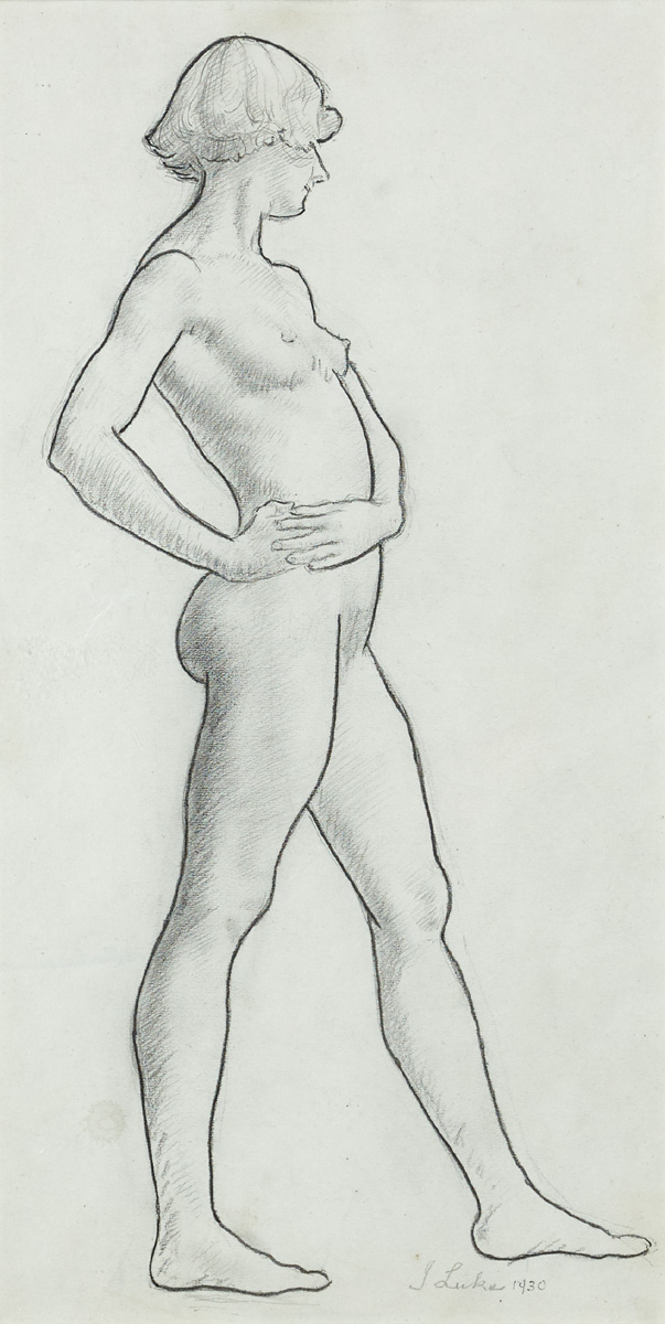 John Luke RUA (1906-1975) NUDE STUDY, 1930 pencil signed and dated lower right 12¾ x 6½in. (32.39
