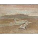 George Russell (Æ")" (1867-1935) BATHERS AT DUSK oil on canvas signed with initials lower left; with