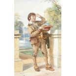 Francis William Topham RA OWS (British, 1808-1877) THE HURDY GURDY BOY, 1836 watercolour signed