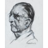 Seán Keating PRHA HRA HRSA (1889-1977) PORTRAIT OF ÉAMON DE VALERA charcoal signed lower right 16