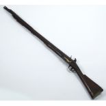 A Brown Bess .75 India-pattern musket 39 barrel. Marked with Tower and GR cypher to lock plate, with