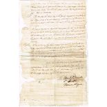 1825 (October 8) Daniel O'Connell, signed legal opinion Headed, With respect to Carrick Castle" in a