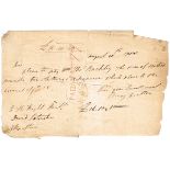 1788 (20 August). Cheque signed by Henry Grattan. Drawn on David Latouche's bank for £16.10s.0d in