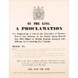 1916 (April 26) Proclamation of Martial Law in Ireland, poster. Headed with the Royal arms, By the