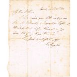 1812 letter from Viscount Wellington in Spain Single sheet in Wellington's hand My Dear William",