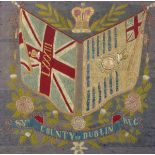 Circa 1830, 83rd County of Dublin Regiment, needlework panel. A needlework panel with the regimental