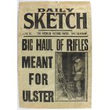 1913 (June 12) Daily Sketch newspaper billboard poster Big Haul of Rifles Meant For Ulster""