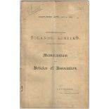 1888 (May 30) Bolands Limited, Memorandum and Articles of Association. Incorporated on the