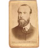 1870s Charles Stewart Parnell, carte de cabinet. A sepia photographic portrait captioned Mr. Parnell