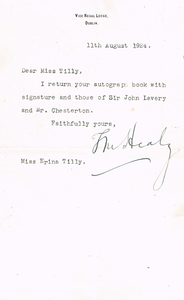 1905-28 collection including signatures and letters from Lord Lieutenant and Governor-General of - Image 2 of 3