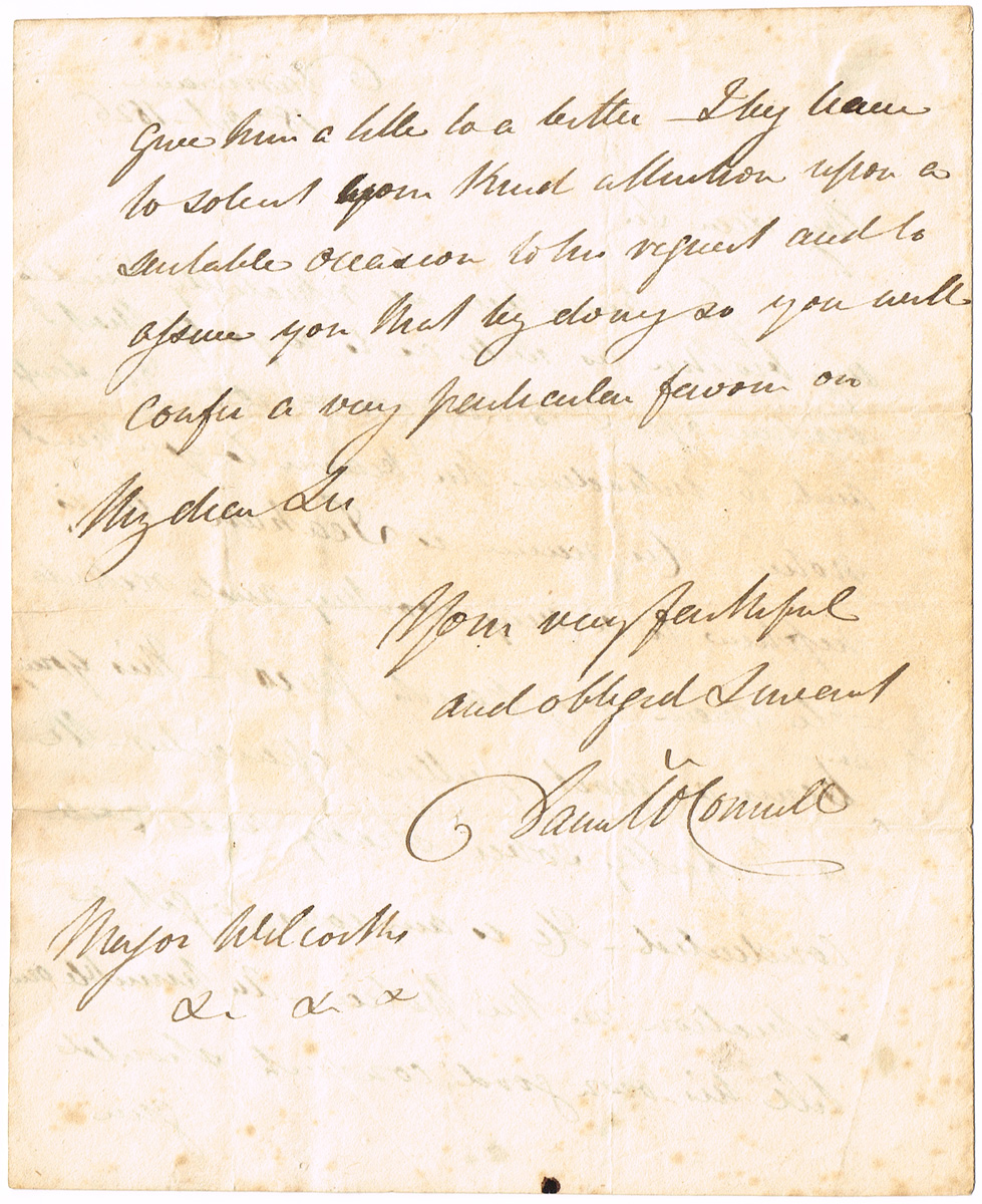 1826 (18th October) Daniel O'Connell letter referring a young man for a position as a Sub