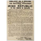 1916 (24 April). THE PROCLAMATION OF THE IRISH REPUBLIC. An original example of this iconic Irish
