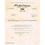 1921 (April 23), Johnson's Motor Car" correspondence from Ford Motor Company." A letter from the