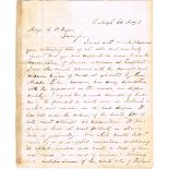 1866 (May 8) Fenian Raid. Letter from B.F. Morse of Raleigh, N.C. to his friend George B. Dyer, in