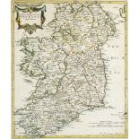 1722 Map by Robert Morden, The Kingdom of Ireland. original colouring, framed. 17 x 14½in. (43.18