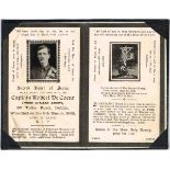 1916 - 1922 Memorial cards and postcards, Captain de Coeur, Captain Fahy et al. A Valentine's