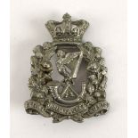 A pre-1881 Dublin County Light Infantry glengarry badge. A white metal other-ranks glengarry badge.