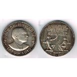 1966 Silver Padraig Pearse commemorative medal and coin. A commemorative silver medal designed by
