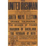 1900 (March 10) The United Irishman, bill poster for the weekly newspaper. South Mayo Election,