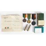 1916 Rising Service Medal, 1917-21 War of Independence Medal with Active Service bar, and 1966