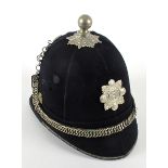 Late 1920s Garda Siochana helmet. Cloth helmet with white metal chain-link chinstrap, the rose