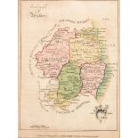 1798 Maps of Dublin, Kildare and Wicklow. A set of three framed hand-coloured maps, published by