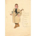 Grace Gifford Plunkett (1888-1955) watercolour drawing of Endymion Fitzgerald"" Pencil and
