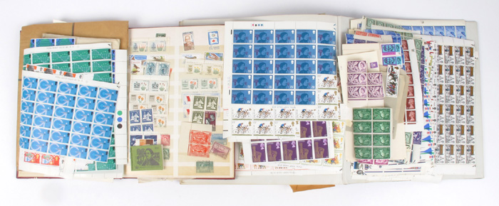 Great Britain Elizabeth II mint accumulation Includes large blocks, part sheets, with 1960 CEPT (