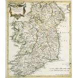 1722 Map by Robert Morden, The Kingdom of Ireland. Original colouring, framed. 17 x 14½in. (43.18