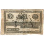 Provincial Bank of Ireland Parsonstown One Pound, July 1 1857 and Sligo One Pound, Septr. 15 1852