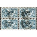 Ireland. 1925 Free State overprint by government printer - Narrow Date ten shillings used block of