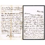 1876 (July 12) Letter from Arthur McMurrough Kavanagh, M.P. Four page mouth-written letter from