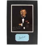 Frank Sinatra autograph signature. A slip of notepaper signed in black felt-tip pen by Frank Sinatra