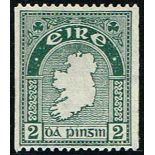 Ireland. 1935 2d perforated 15 x imperforate coil stamp. A great philatelic rarity. SG74b. Scott