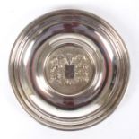 A late 20th century Irish silver waiter, by Douglas Bennett A circular waiter, of heavy gauge, the