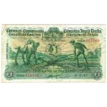 Currency Commission Consolidated Banknote 'Ploughman' Bank of Ireland One Pound 8-2-37 68BA021760.