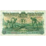 Currency Commission Consolidated Banknote 'Ploughman' Bank of Ireland One Pound 6-9-37 79BA056540.