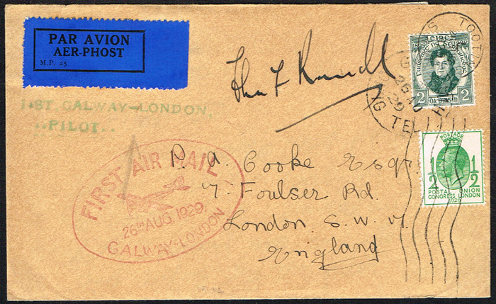 Ireland. 1929-1951 collection of First Flight Covers. Includes 1929 Galway-Croydon with scarce