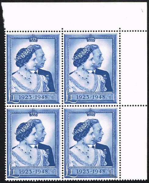 Great Britain. George VI and Elizabeth II collection of high value mint blocks. Includes GVI 10s