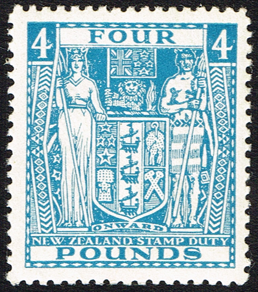 New Zealand 1940-58 Postal Fiscal high values. 7s6d, 9s, £2, £2.10s, £3 and £4, unmounted mint. SG - Image 4 of 4