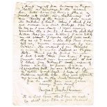 Opera, Margaret Burke Sheridan, signed manuscript letter From 58 Rue Des Purres, Bruges, Belgium,